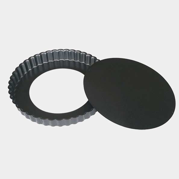 Round fluted tart mould with removable bottom - Straight edge