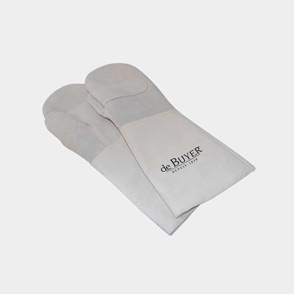 Leather thermal protective gloves, double lining - Can be used up to 300°C
